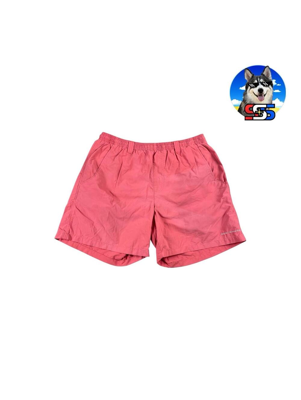 Columbia PFG Baggy Nylon Shorts Net Lined Men's M x 6L Salmon Pink